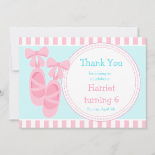 Carte De Remerciements Chaussons de ballet Ballerina fête d'anniversaire