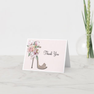 Carte De Remerciements Chaussure Stiletto Glam Floral