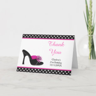 Carte De Remerciements Chaussures à talons noirs pour anniversaire