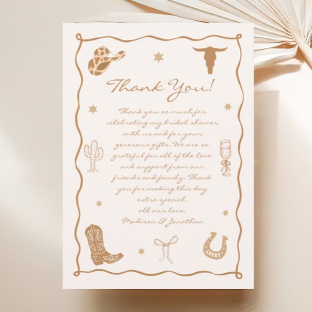Carte De Remerciements Chaussures de cow-boy et Champagne: Enterrement de (Créateur téléchargé)