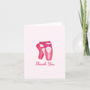Carte De Remerciements Chaussures Toe Rose Ballet Ballerina Danse Anniver