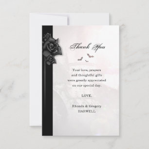 Carte De Remerciements Chauves-souris Roses noires gothiques correspondan