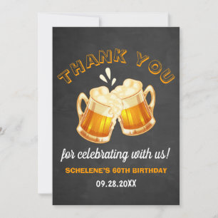Carte De Remerciements Cheers and Beers Surprise 60e Anniversaire tableau