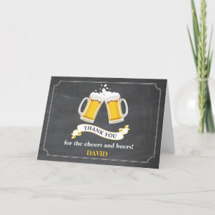 Carte De Remerciements Cheers et bières Bière Mug Chalkboard