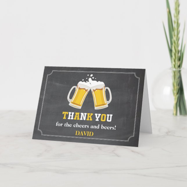 Carte De Remerciements Cheers et bières Bière Mug Chalkboard (Devant)