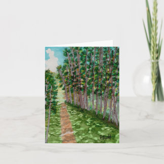 Carte De Remerciements Chemin paisible à travers les bois