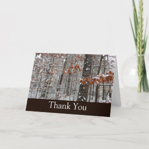 Carte De Remerciements Chênes couverts de neige hiver Photographie de la 