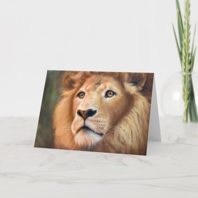 Carte De Remerciements Chèque-cadeau de lion (Devant)