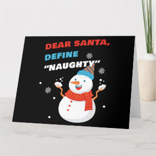 Carte De Remerciements Cher Père Noël Définir "coquin" Noël drôle