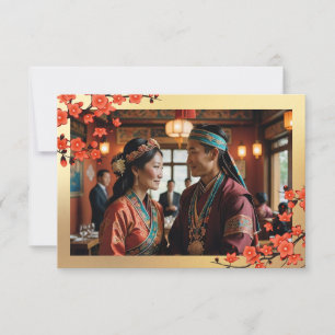 Carte De Remerciements Cherry Blossom Photo Mariage tibétain