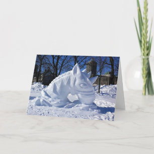 Carte De Remerciements Cheval Snow Sculpture, Québec, Canada