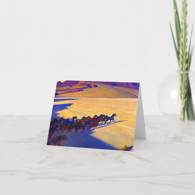 Carte De Remerciements Chevaux sauvages du Nevada, 1927 par Maynard Dixon (Devant)