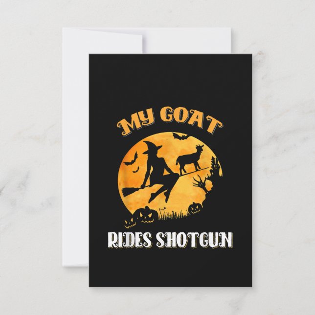 Carte De Remerciements Chèvre Shotgun Effrayant Halloween (Devant)