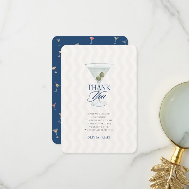 Carte De Remerciements Chic a tini one boy baby shower (Devant/Arrière en situation)