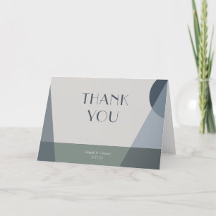Carte De Remerciements Chic Abstrait géométrique Sage Marine Dusty Blue
