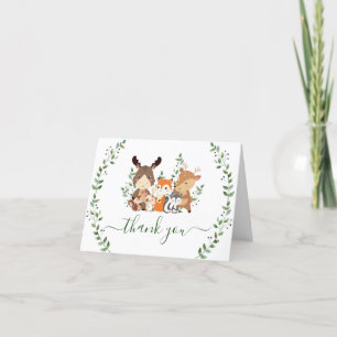 Carte De Remerciements Chic Bois Végétation Forêt Animaux