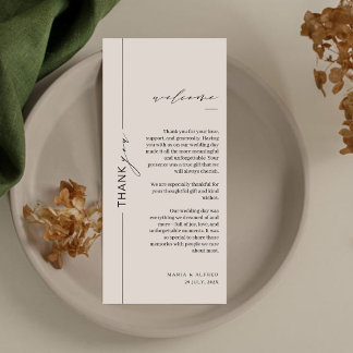 Carte De Remerciements Chic Calligraphy Monogram Wedding Thank You Card 