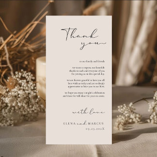 Carte De Remerciements Chic Calligraphy Monogram Wedding Thank You Card 