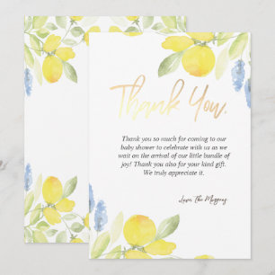 Carte De Remerciements Chic citrons aquarelle