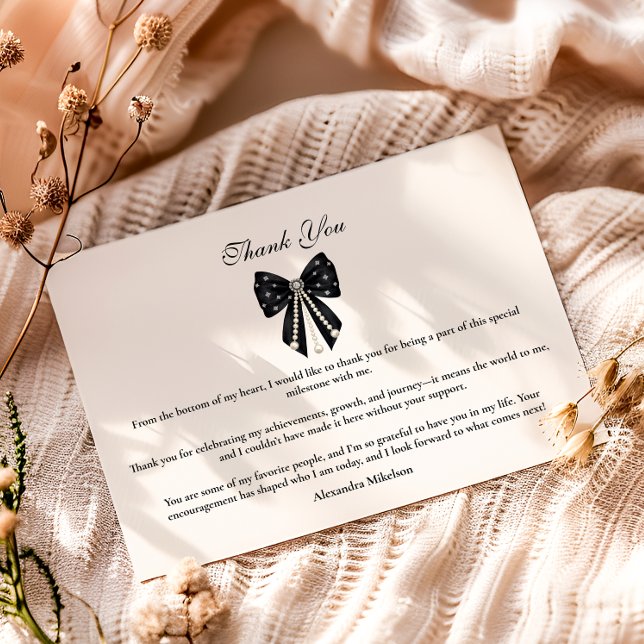 Carte De Remerciements Chic Coquette Graduation Celebration (Créateur téléchargé)