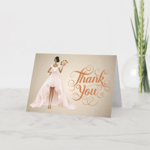 Carte de remerciements chic de mariage avec