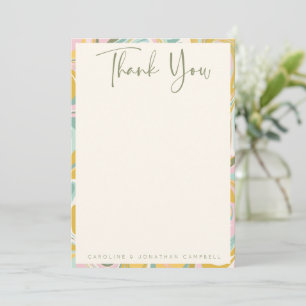 Carte De Remerciements Chic Earthy Pastel Marbre Abstrait Mariage personn