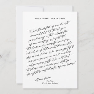 Carte De Remerciements Chic Elegant Script 3 Photo Mariage