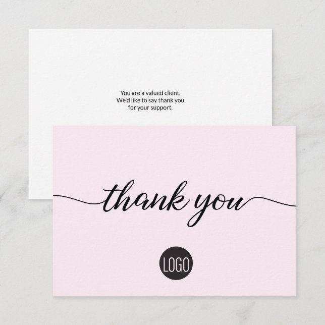 Carte De Remerciements Chic et rose vif Appréciation de la clientèle d'af (Devant / Derrière)
