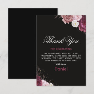 Carte De Remerciements Chic Floral Surprise Retraite Party 2025