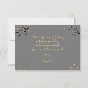 Carte De Remerciements Chic glam gothique effrayant fille fête d'annivers