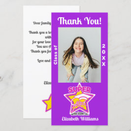 Carte De Remerciements Chic Graduation Super Grad Rose modifiable