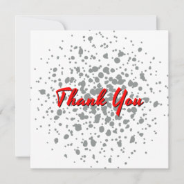 Carte De Remerciements Chic Grey Explosion Aquarelle Points Texte rouge