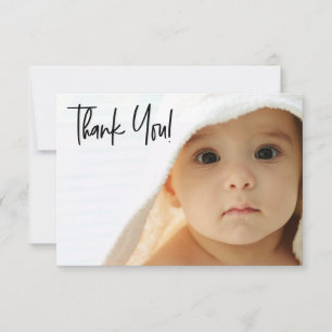 Carte De Remerciements Chic Handlettering Baby Girl baby shower photo