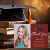 Chic Maroon Gold Graduation Photo 2025 Graduate