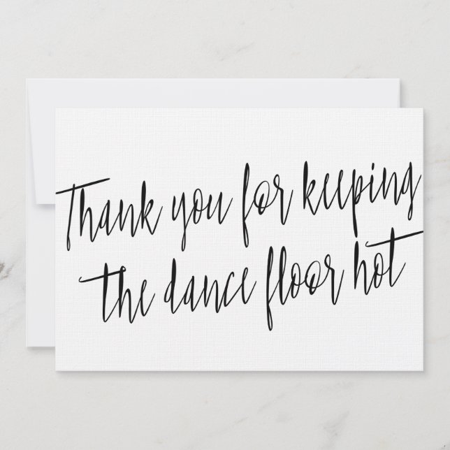 Carte De Remerciements Chic "Merci" pour groupe mariage, musicien ou DJ (Devant)