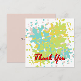 Carte De Remerciements Chic Pastel Aquarelle Spots Texte Rouge