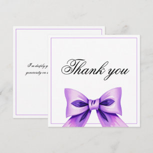 Carte De Remerciements Chic Purple Bow Coquette Girl Sweet 16 Anniversair