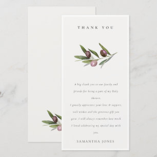 Carte De Remerciements Chic Rustique minimaliste Mariage de feuillage de 