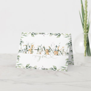 Carte De Remerciements Chic verdure Jungle Animaux Baby shower Anniversai