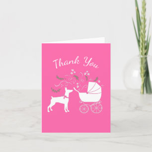 Carte De Remerciements Chien Baby shower Doberman