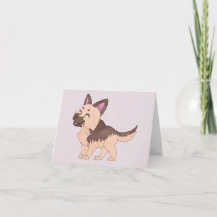 Carte De Remerciements Chien berger allemand de Kawaii