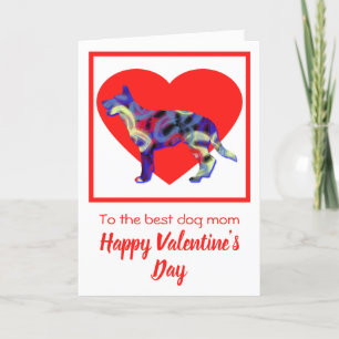 Carte De Remerciements Chien berger allemand Red Valentine's Day Grey