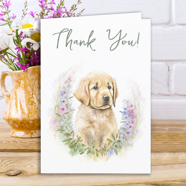 Carte De Remerciements Chien Chien Chien Chien Chien Moderne Sage Vert Ba (Créateur téléchargé)