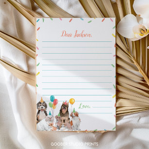 Carte De Remerciements Chien chiot Anniversaire heure Capsule Message Car