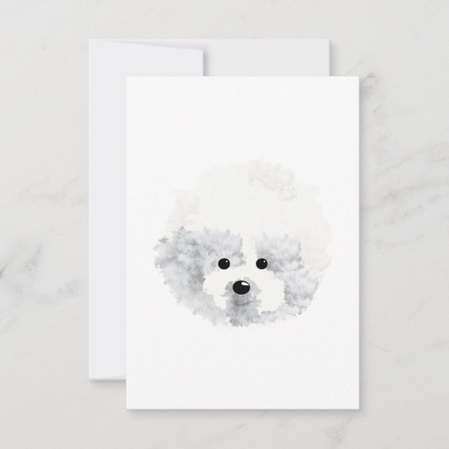 Carte De Remerciements Chien de Bichon Frise (Devant)