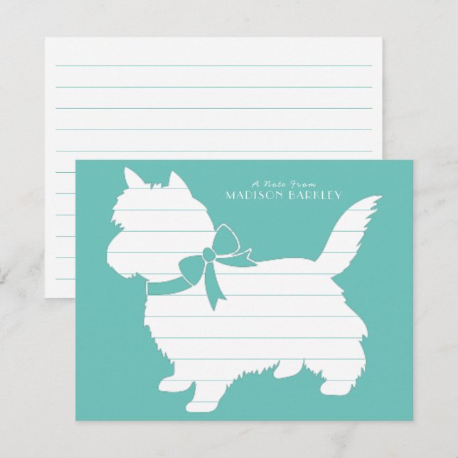 Carte De Remerciements Chien de Cairn Terrier Chien Chien Chien Chien Chi (Devant / Derrière)
