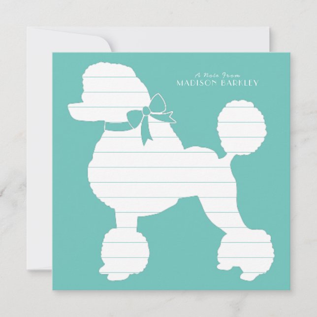 Carte De Remerciements Chien de caniche chiot (Devant)