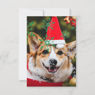 Carte De Remerciements Chien de Corgi souriant Noël fun