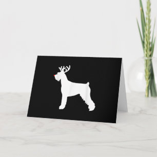 Carte De Remerciements chien de noël des rennes de schnauzer