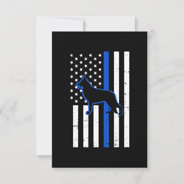 Carte De Remerciements Chien de police berger allemand K9 Patriotique (Devant)